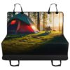 dog car seat covers, back seat cover for dogs, camping, tent in the woods