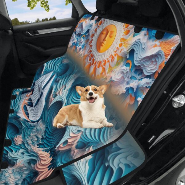 dog car seat covers, back seat cover for dogs, Origami ocean, paper