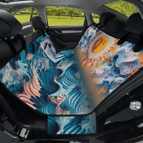 dog car seat covers, back seat cover for dogs, Origami ocean, paper